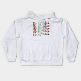 Groovy 70s Wave Esthetician Lettering Kids Hoodie